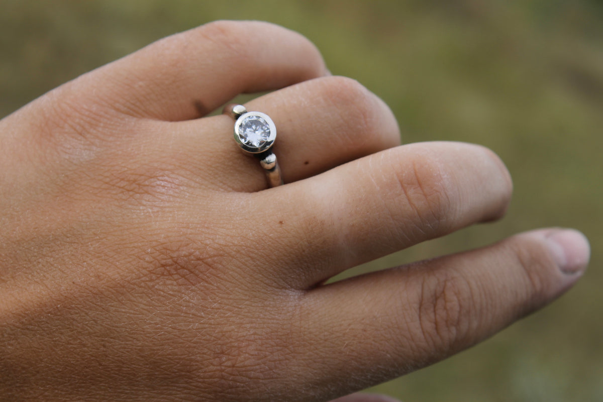 + CZ Sterling Ring +