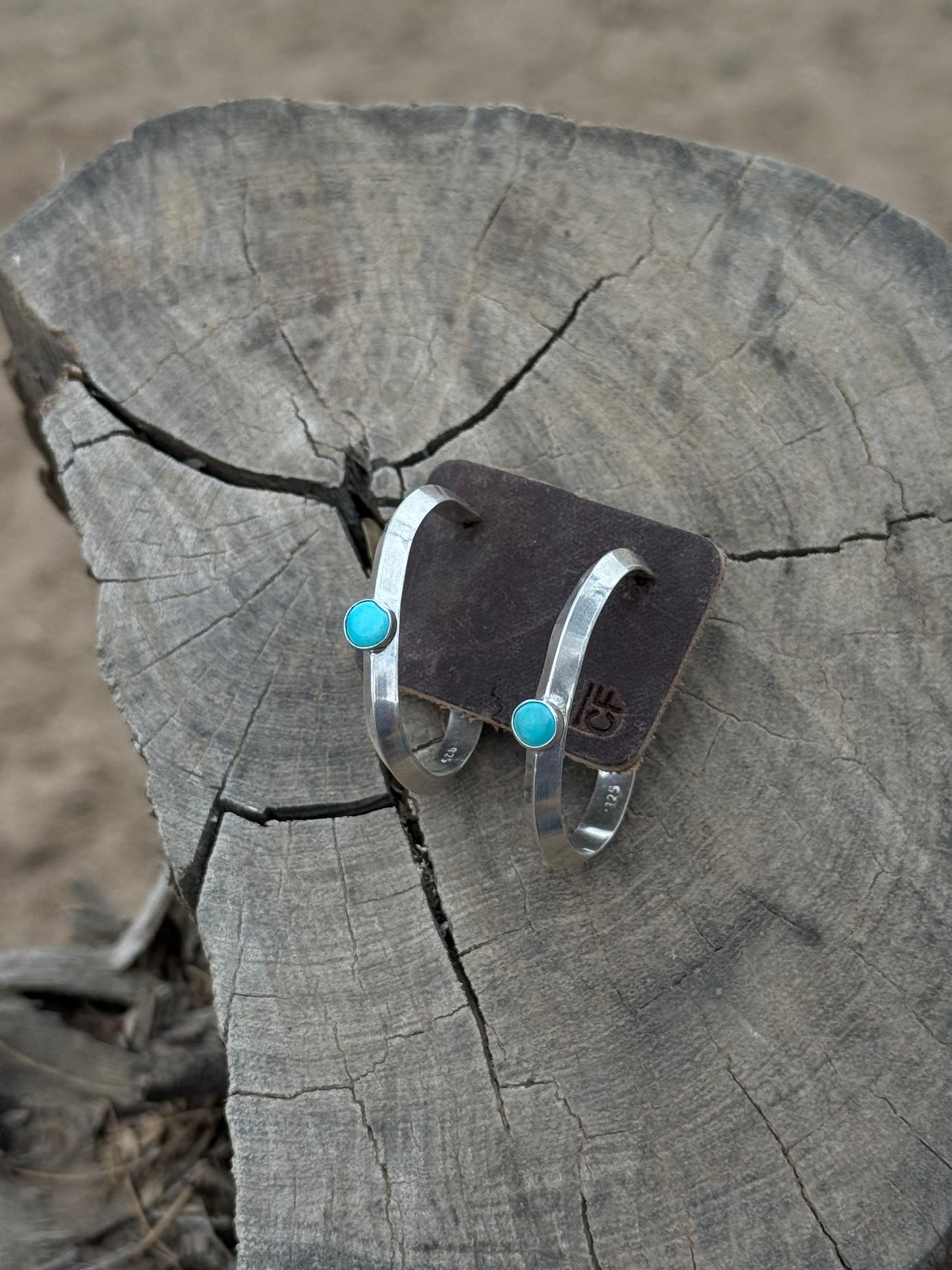 Turquoise Triangle Hoops