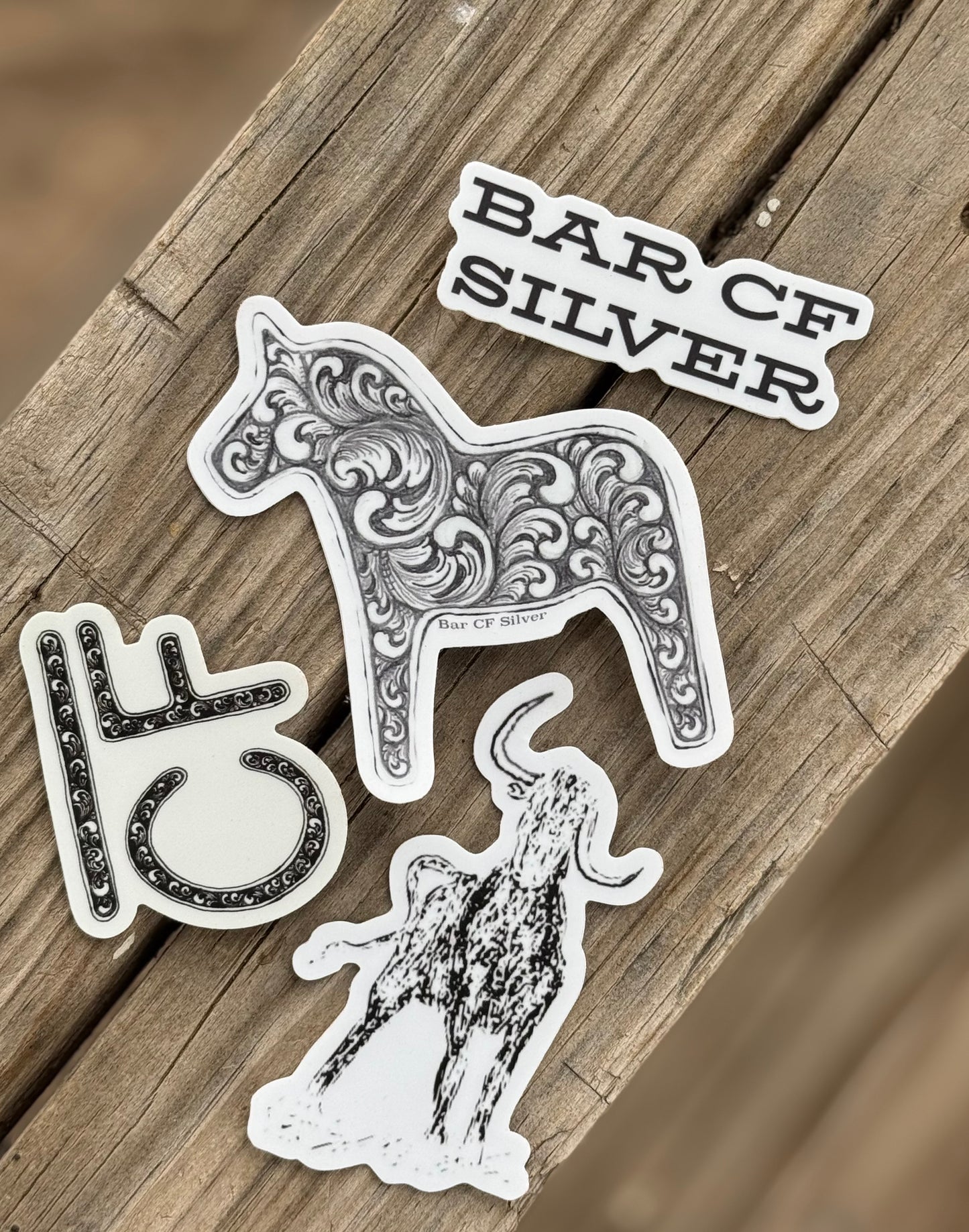 Bar CF Silver Stickers