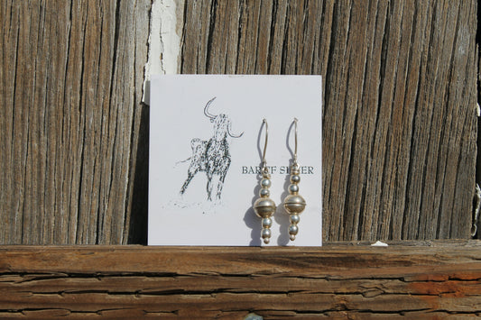 Silver Bead Hook Earrings