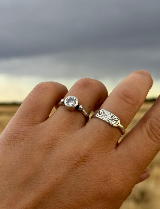 + CZ Sterling Ring +
