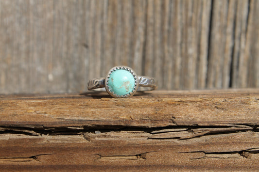 Turquoise - Stamped Band Ring