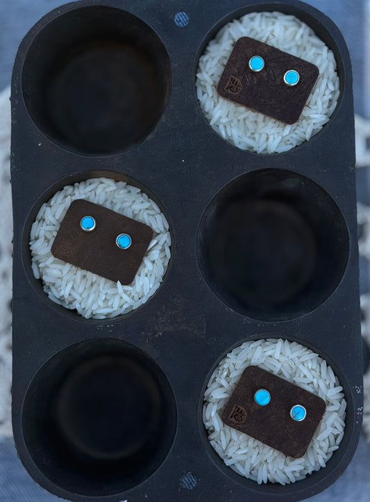 Simple Turquoise Studs - Blue