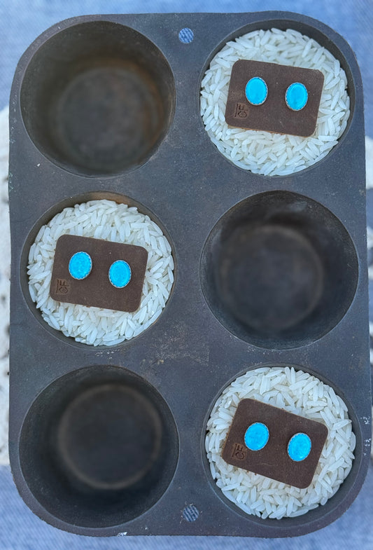Oval Turquoise Studs