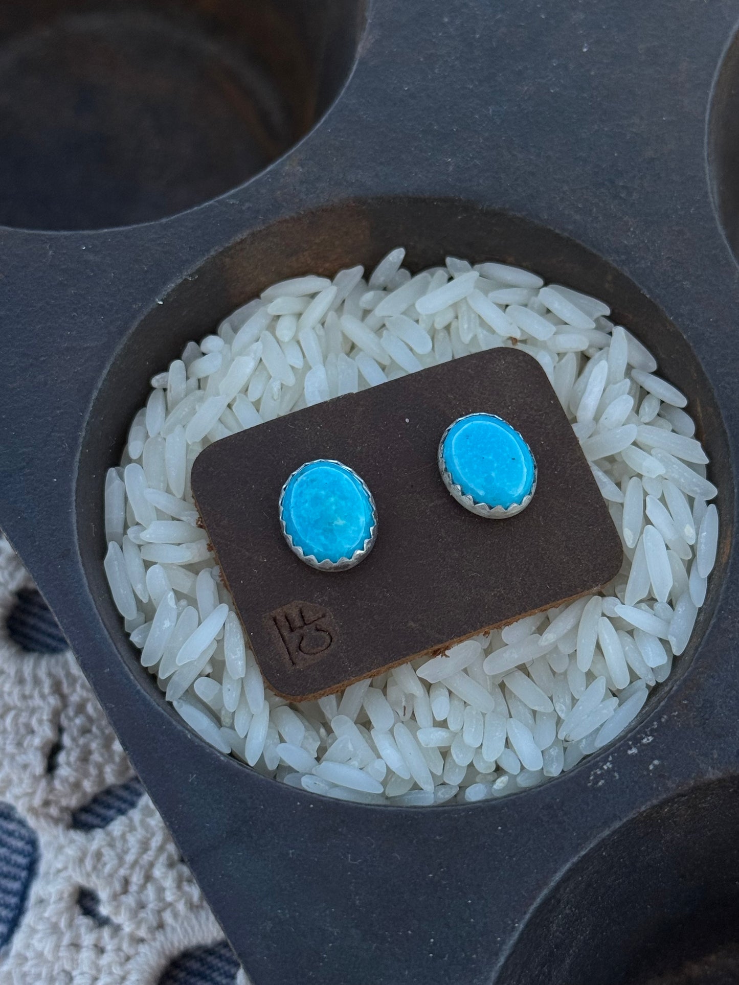 Oval Turquoise Studs