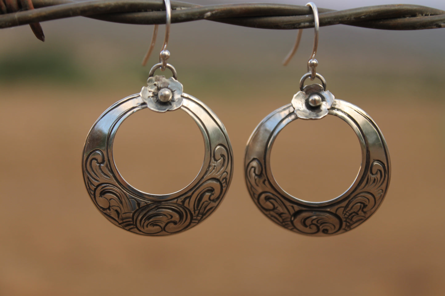 Engraved Hoop Earrings