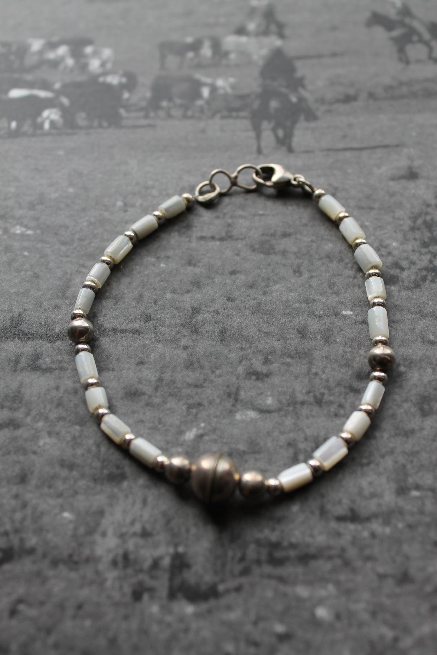 Shell + Silver Bracelet