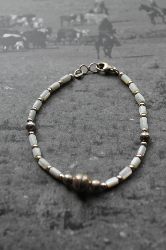 Shell + Silver Bracelet