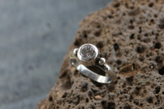 + CZ Sterling Ring +