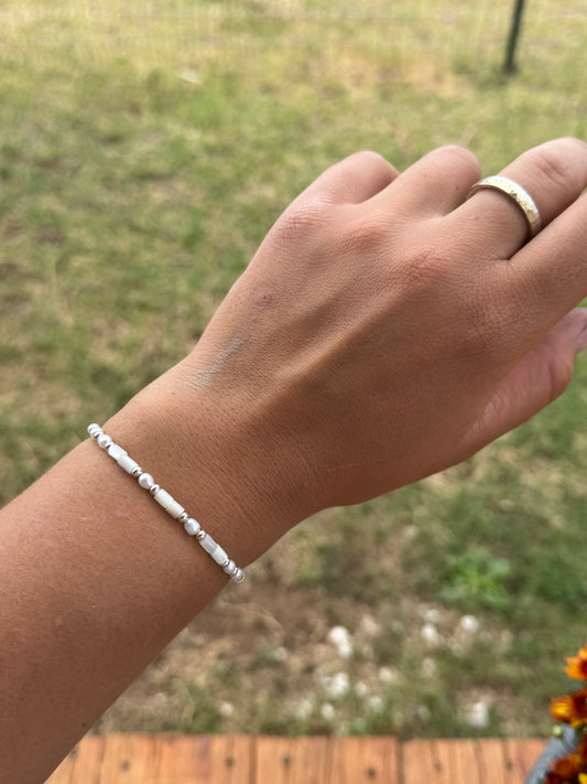 Pearl + Sterling + Shell Bracelet