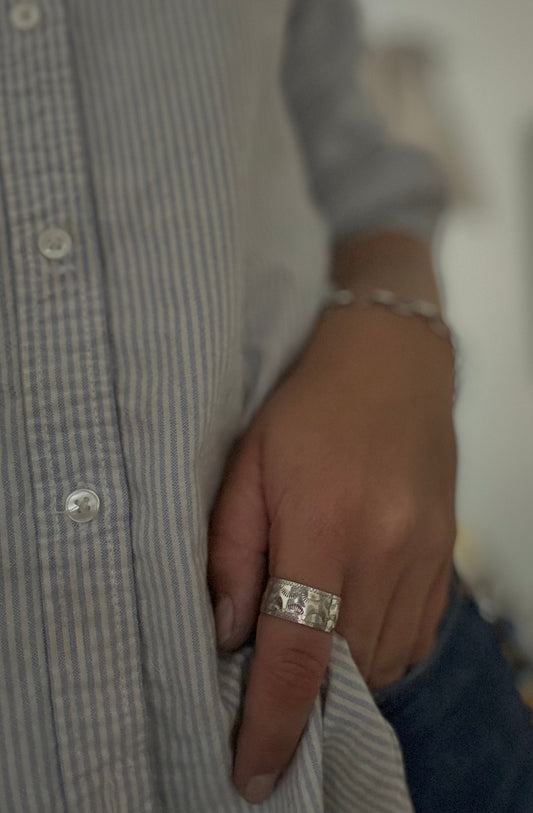 Heavy Silver Stamped Ring