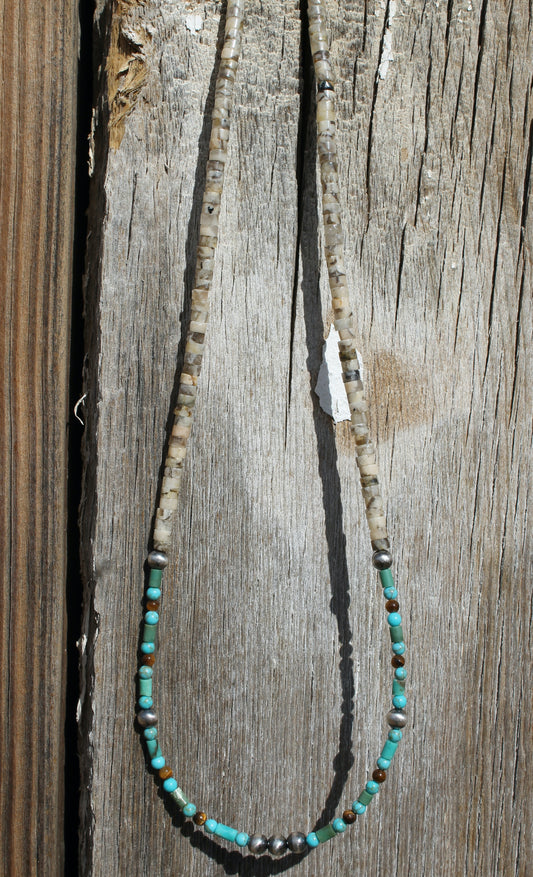 Turquoise & Tigers Eye - Navajo Pearl